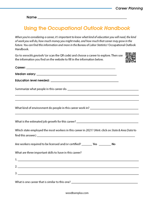 Using the Occupational Outlook Handbook