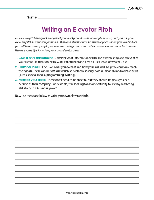 Writing an Elevator Pitch