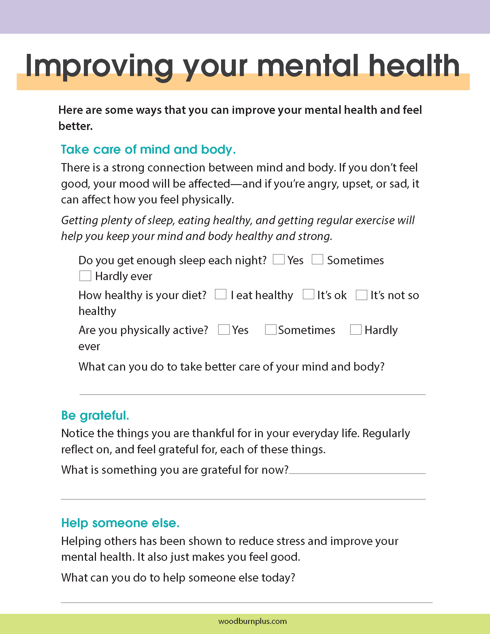 Improving Your Mental Health