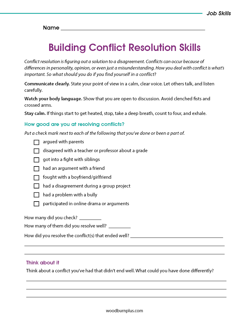 Building Conflict Resolution Skills