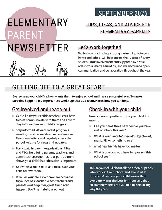 Elementary Parent Newsletter - September 2026