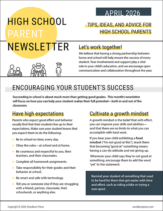 High School Parent Newsletter - April 2026