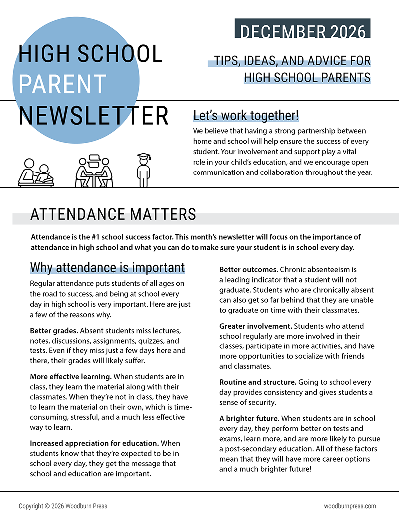 High School Parent Newsletter - December 2026