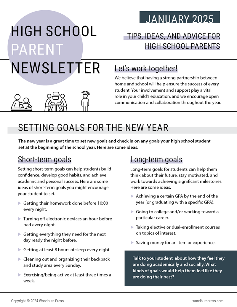 High School Parent Newsletter - January 2026