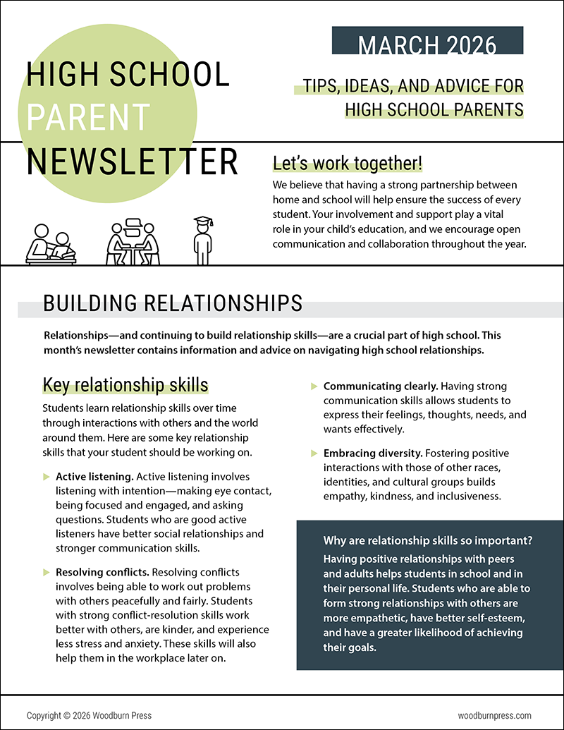 High School Parent Newsletter - March 2026