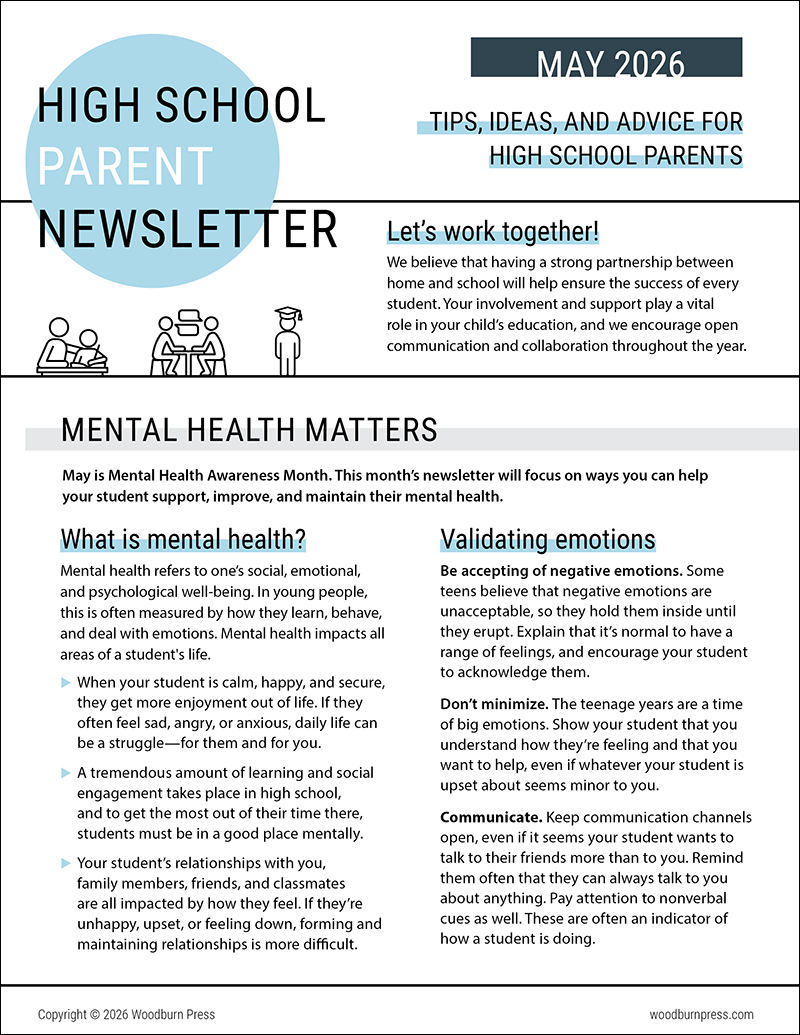 High School Parent Newsletter - May 2026