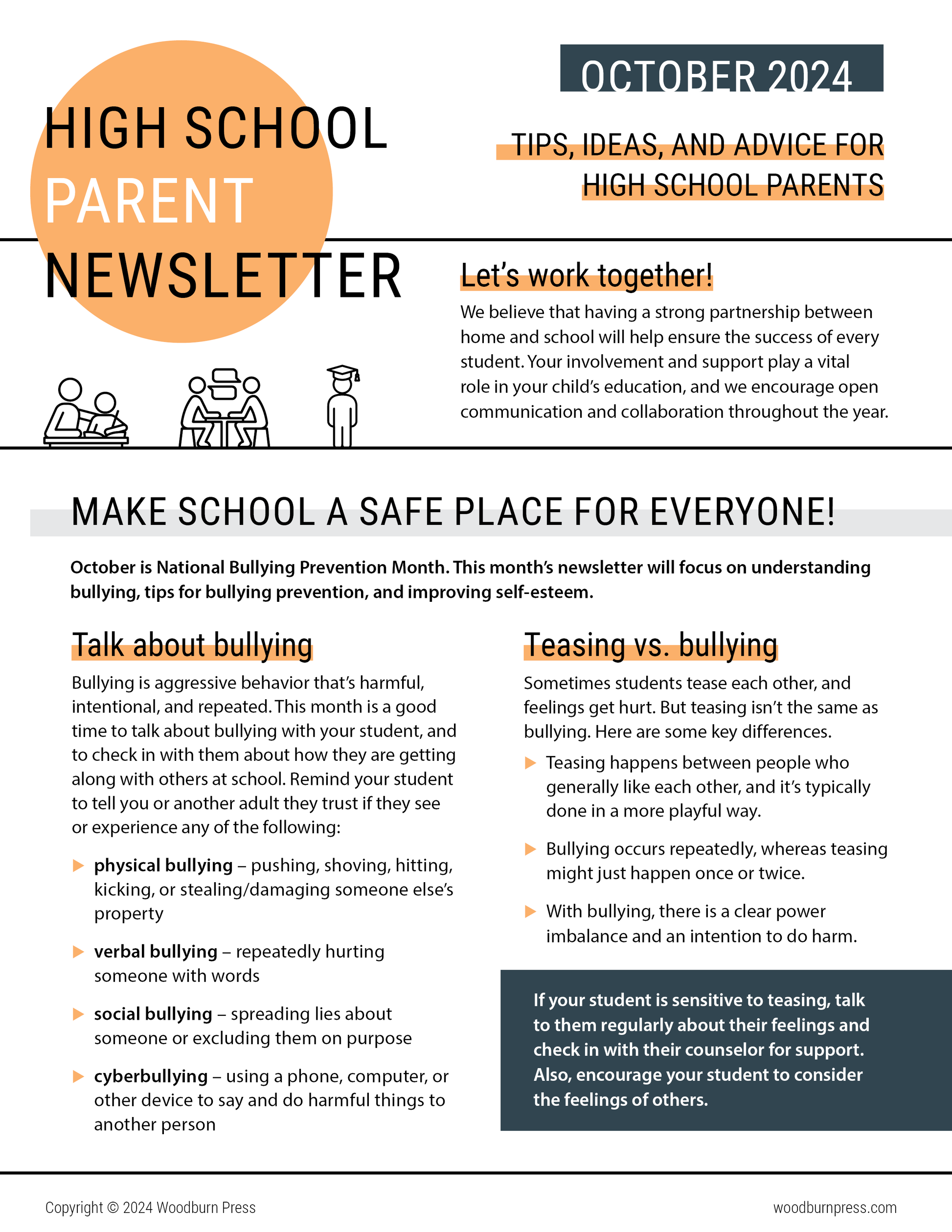 High School Parent Newsletter - October 2024