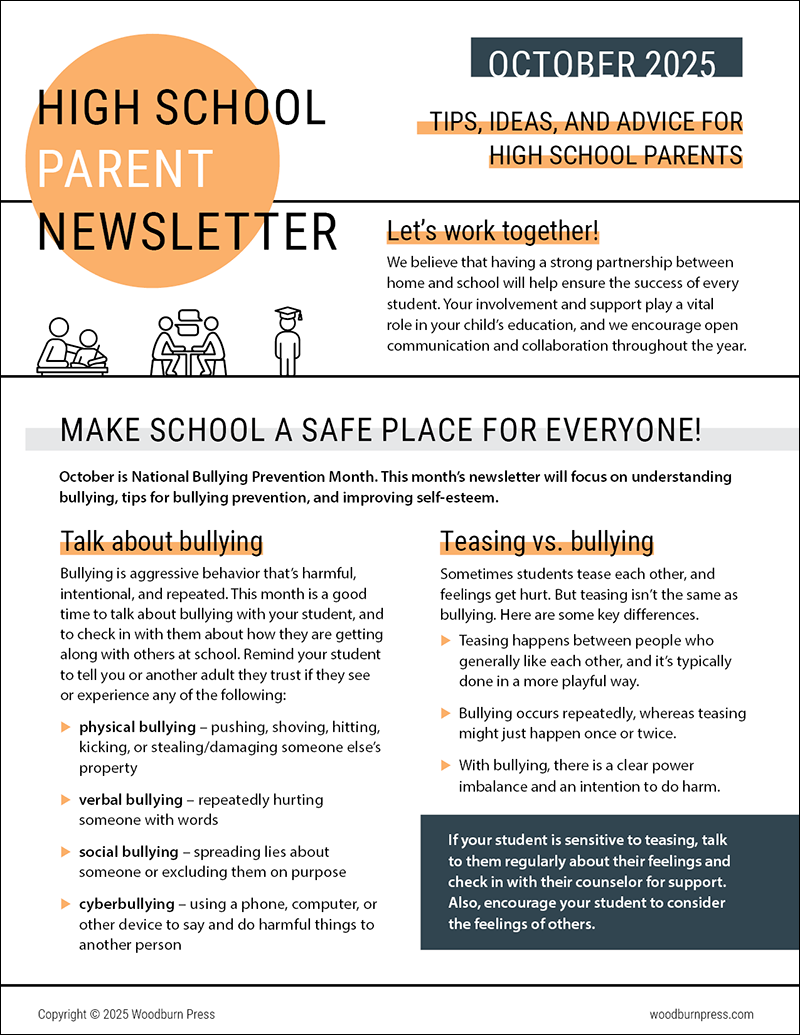 High School Parent Newsletter - October 2025