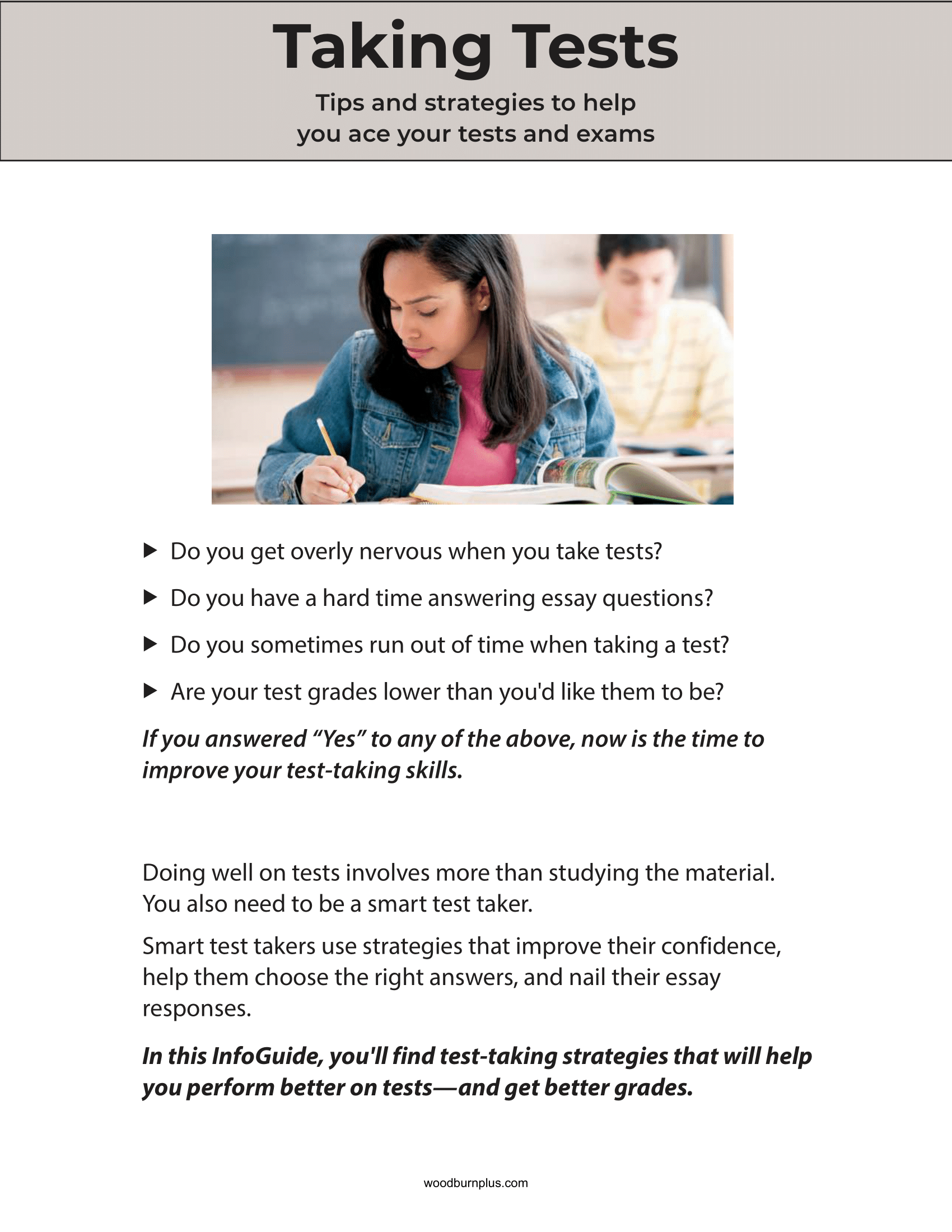 Taking Tests – Woodburn Plus