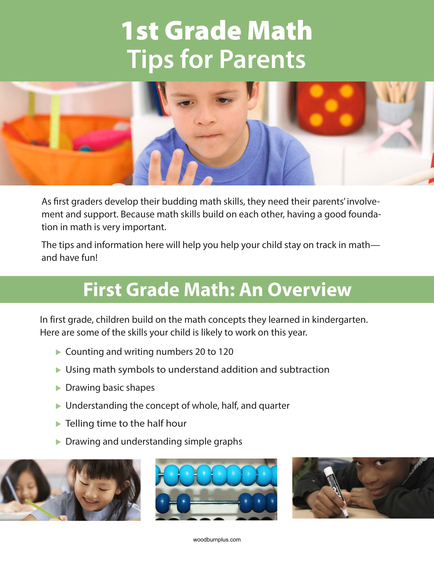 1st Grade Math - Tips for Parents – Woodburn Plus