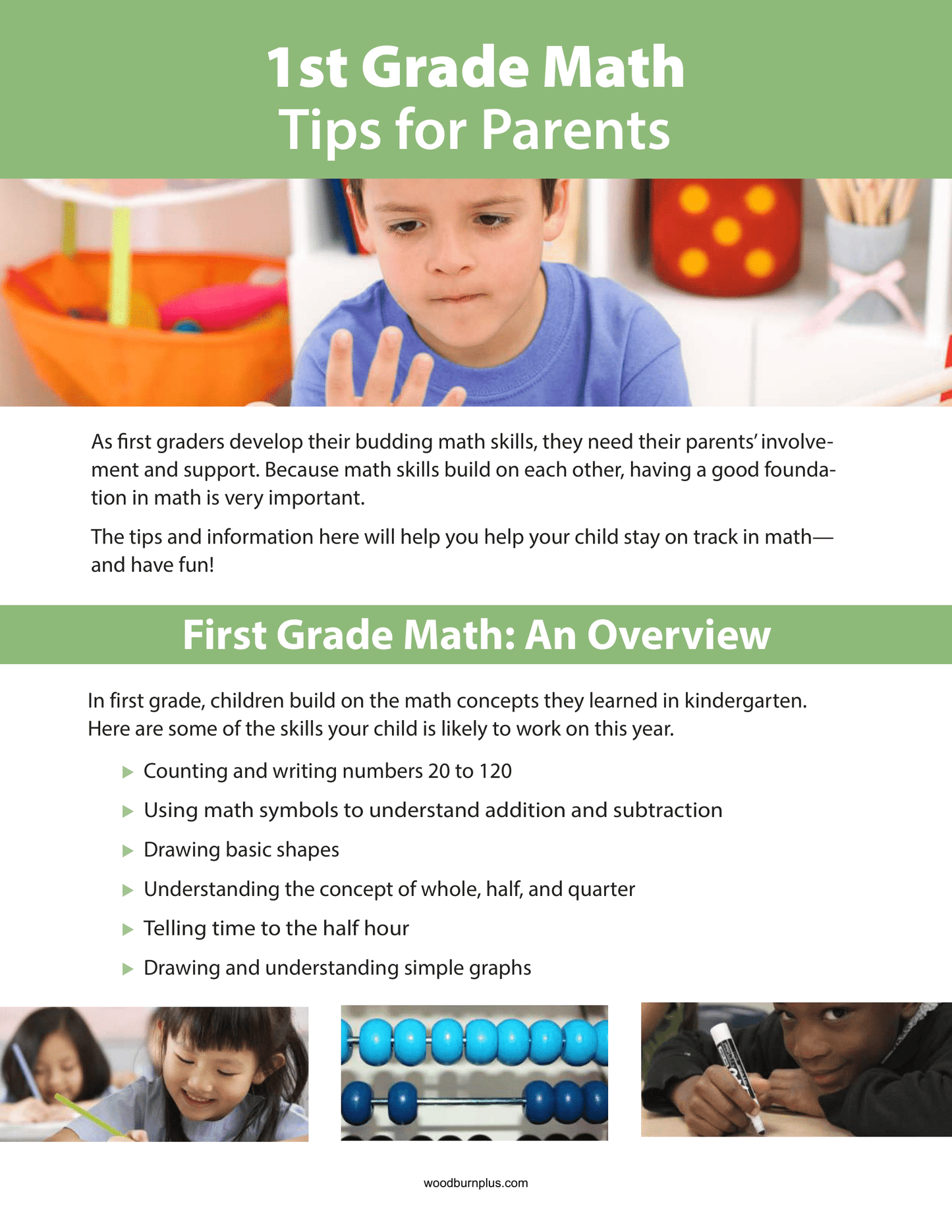 1st Grade Math - Tips for Parents