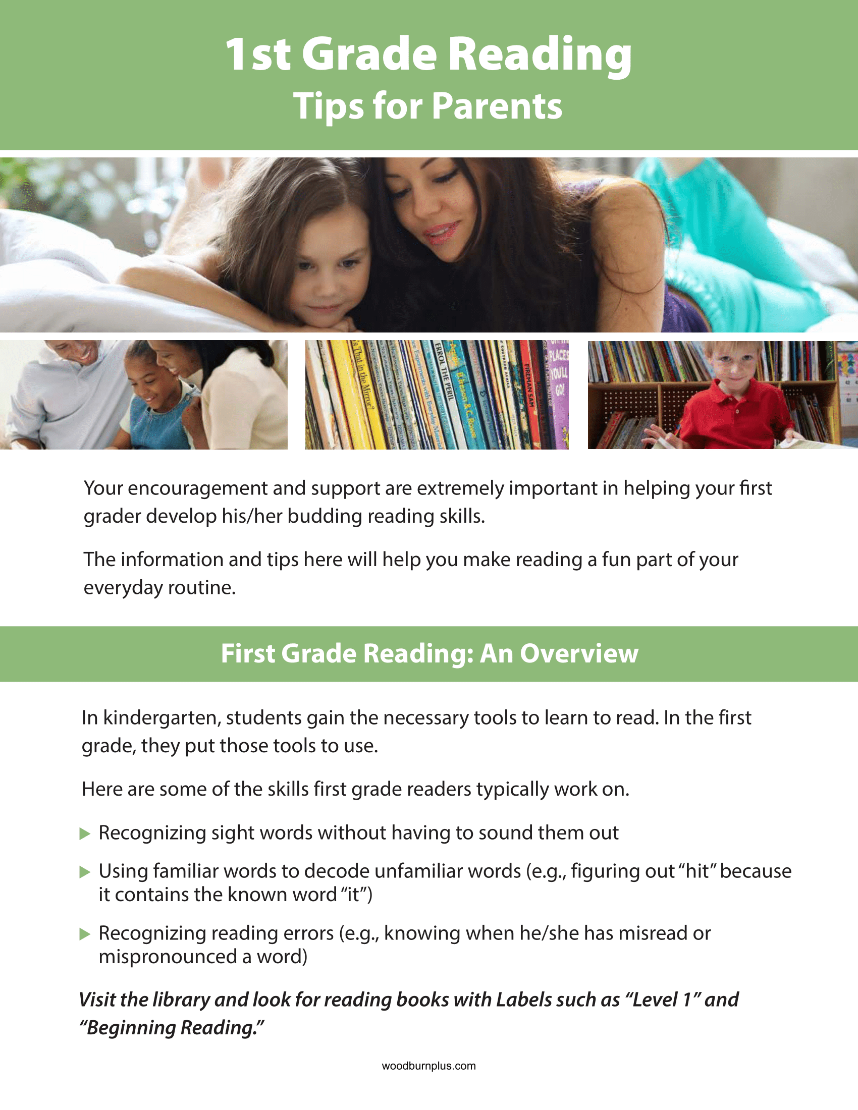 1st Grade Reading - Tips for Parents – Woodburn Plus