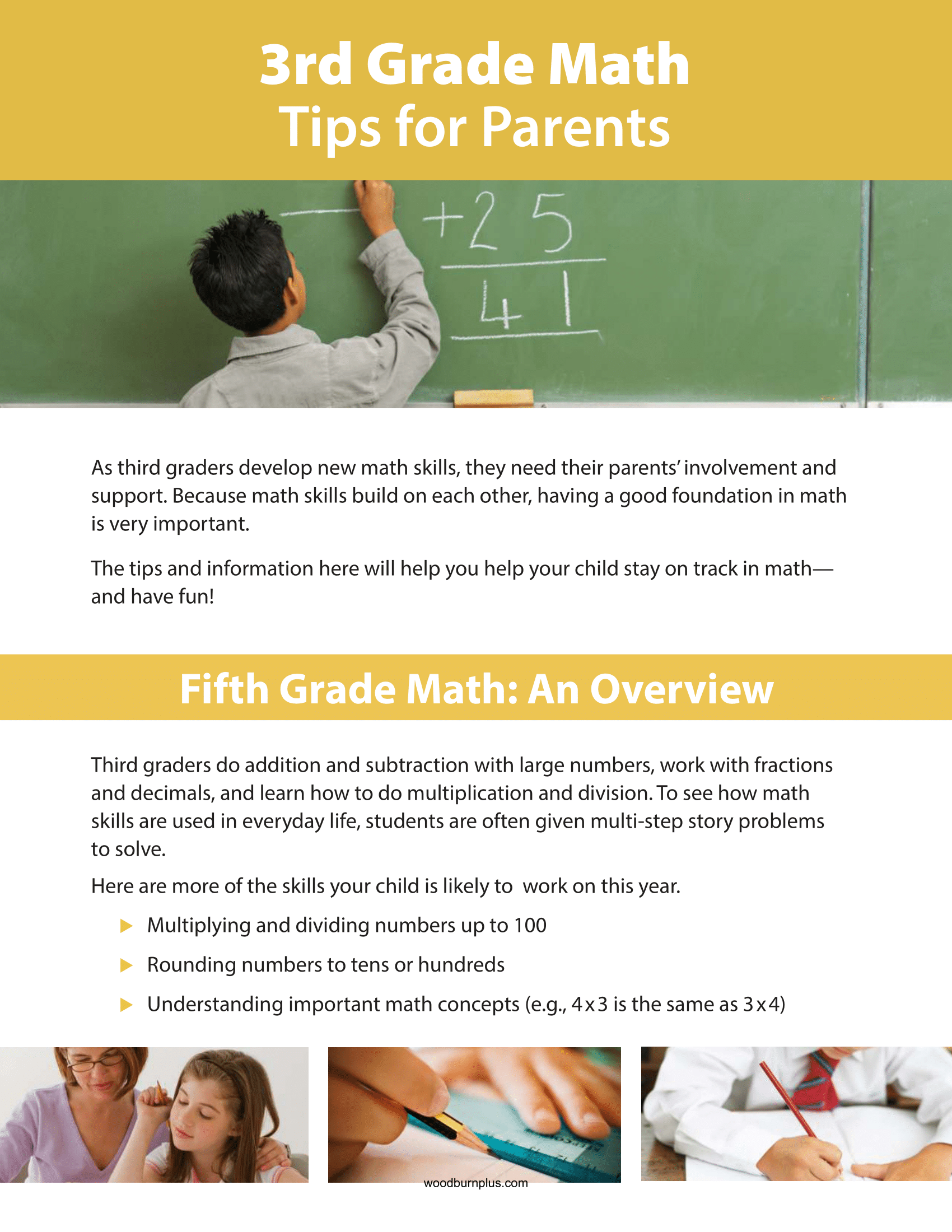 3rd Grade Math - Tips for Parents – Woodburn Plus