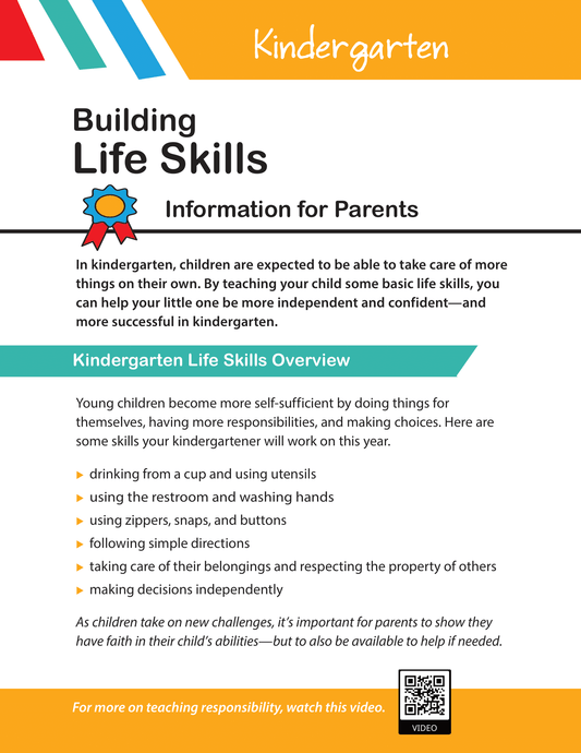 Building Kindergarten Life Skills - Information for Parents