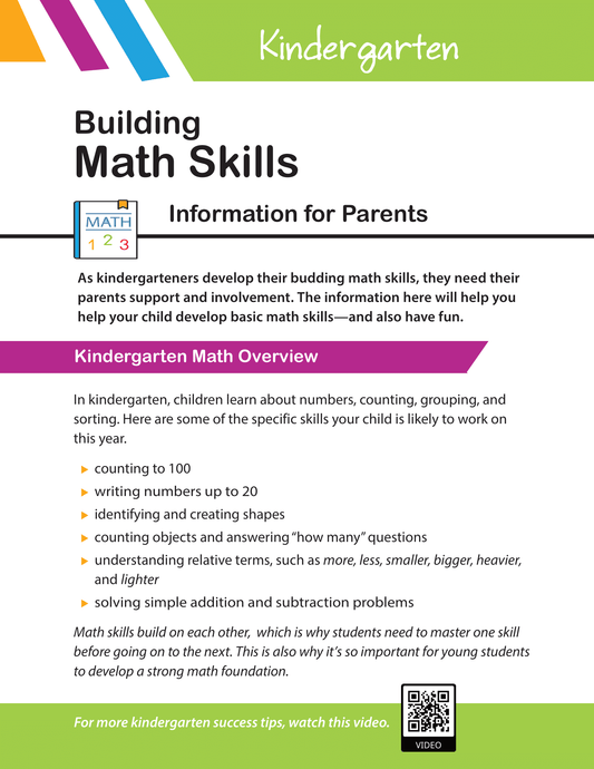 Building Kindergarten Math Skills - Information for Parents