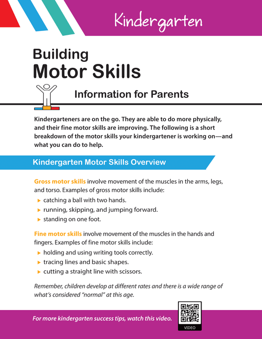 Building Kindergarten Motor Skills - Information for Parents