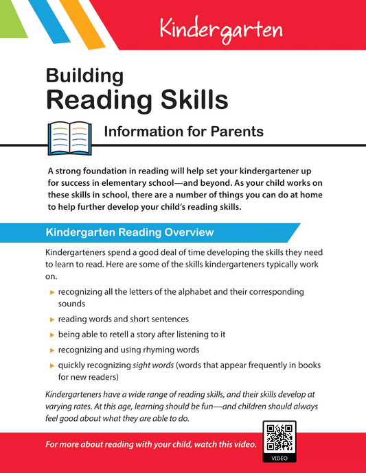 Building Kindergarten Reading Skills - Information for Parents