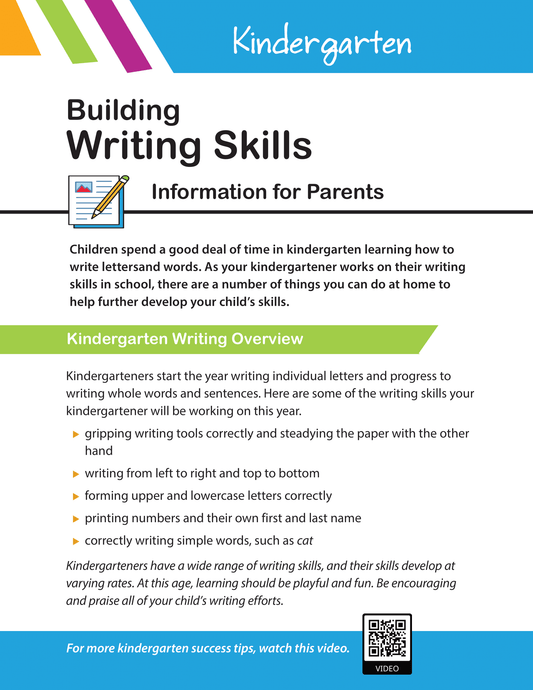 Building Kindergarten Writing Skills - Information for Parents