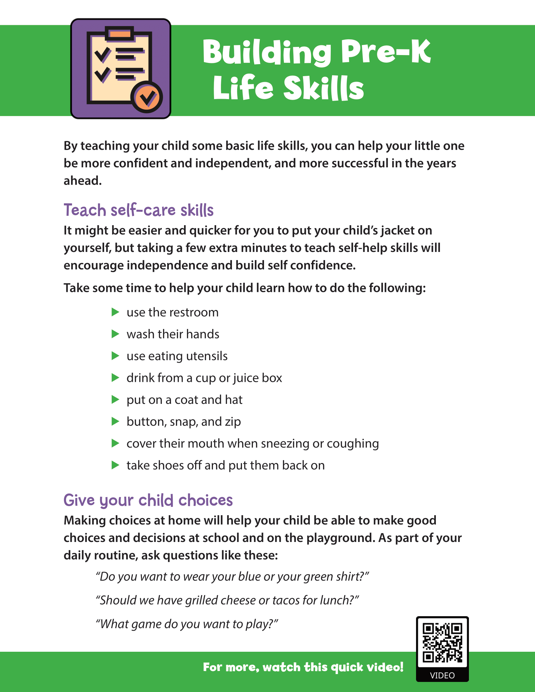 Building Pre-K Life Skills
