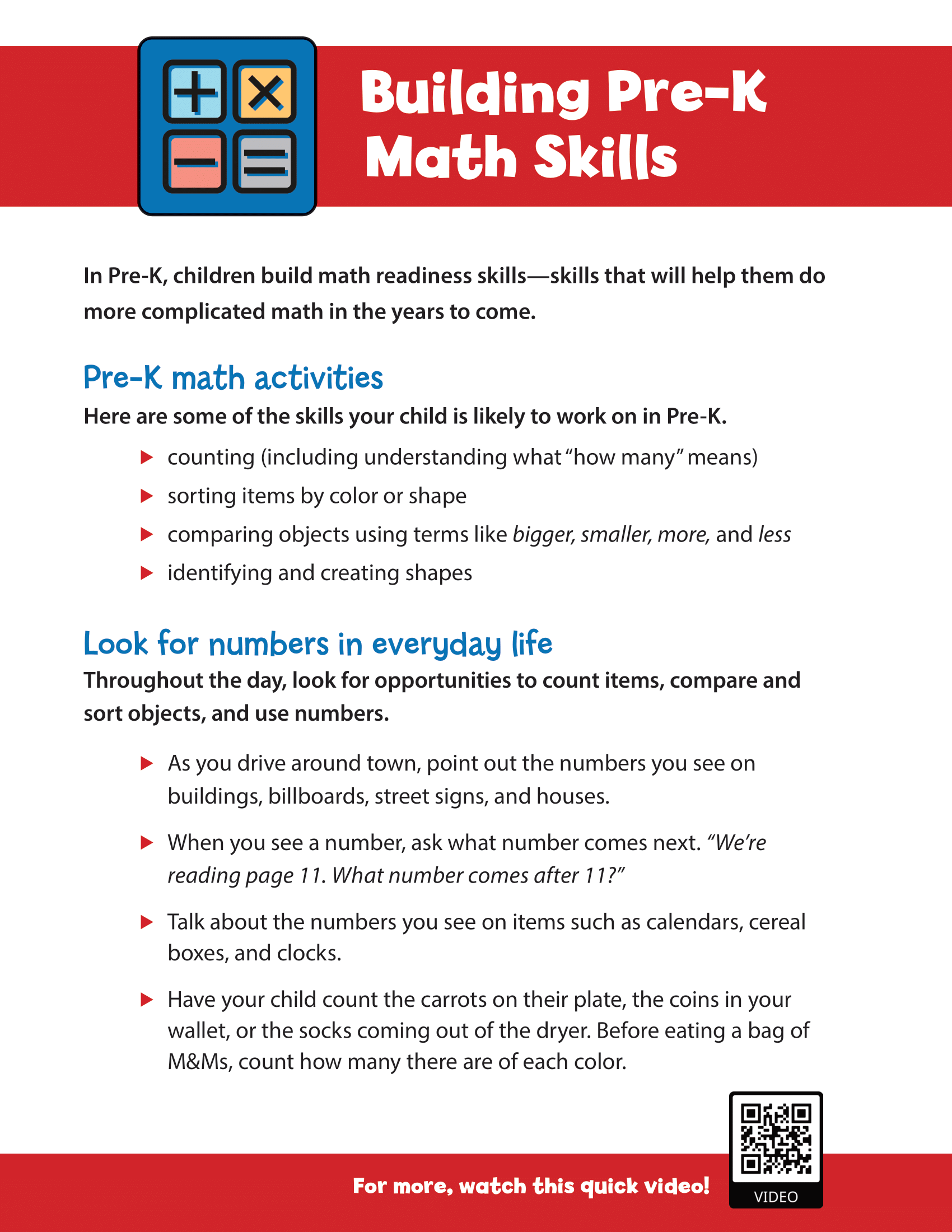 Building Pre-K Math Skills – Woodburn Plus