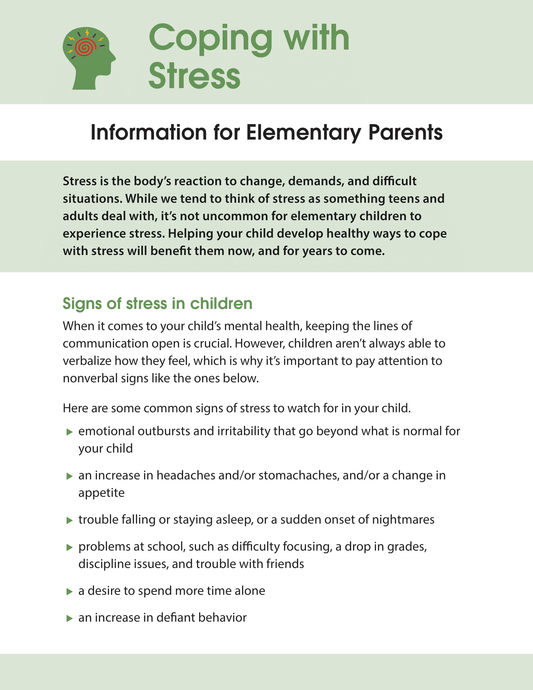 Coping with Stress - Information for Elementary Parents