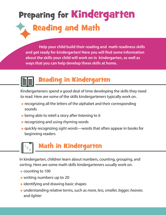 Preparing for Kindergarten - Reading and Math