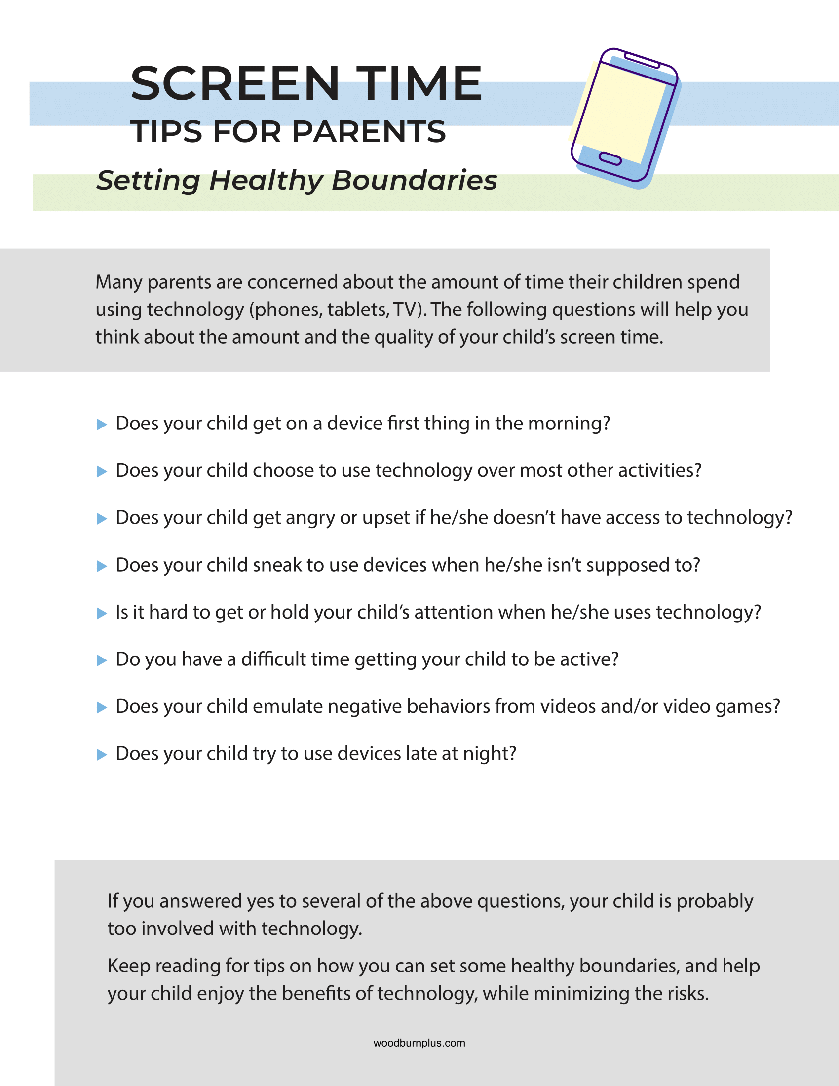 Screen Time - Tips for Parents – Woodburn Plus