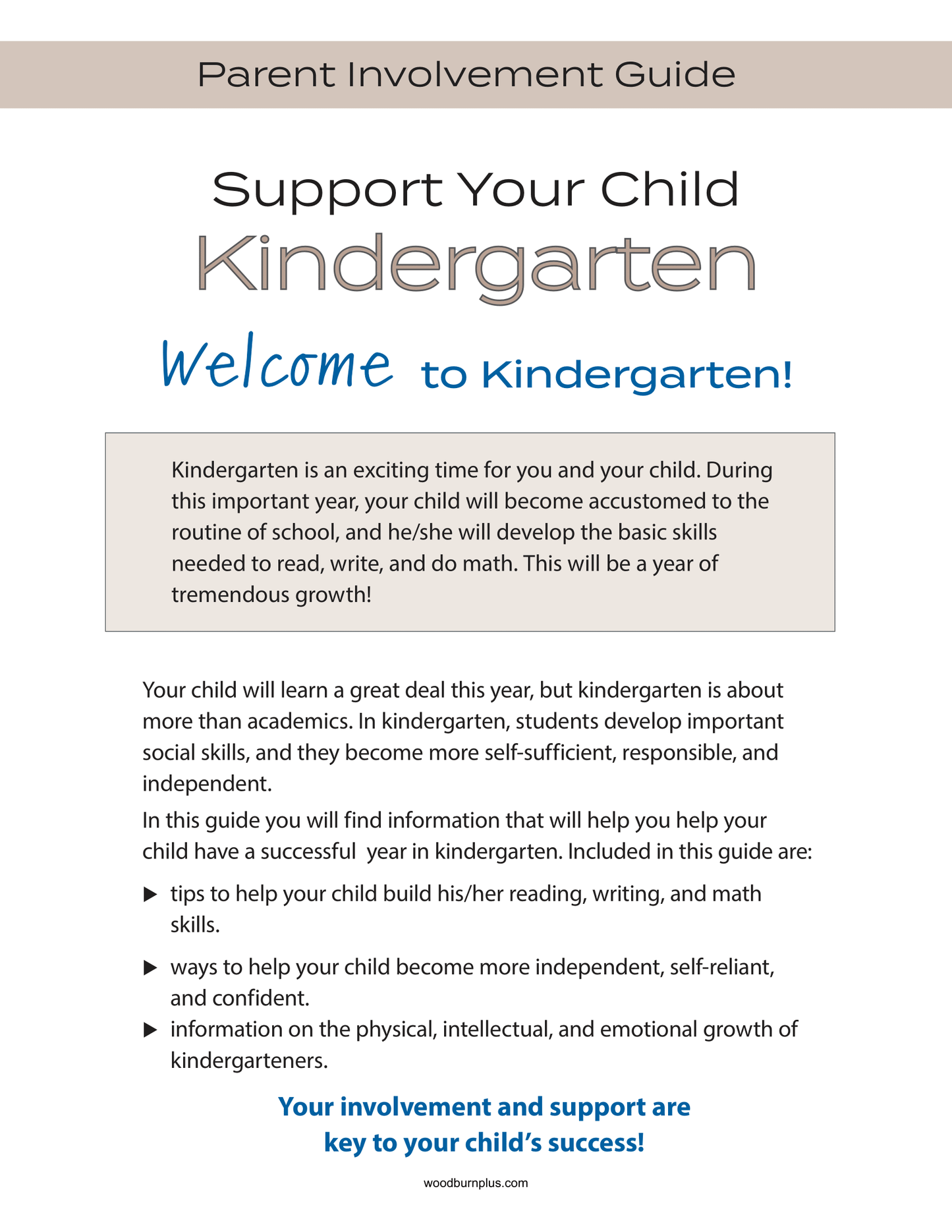 Support Your Child - Kindergarten