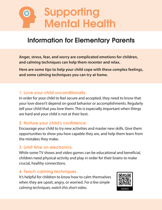 Supporting Mental Health - Information for Elementary Parents