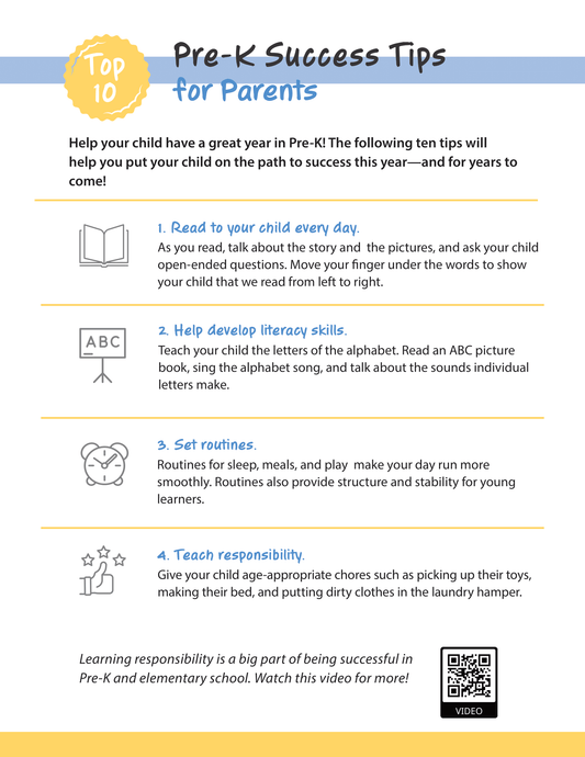 Top 10 Pre-K Success Tips for Parents