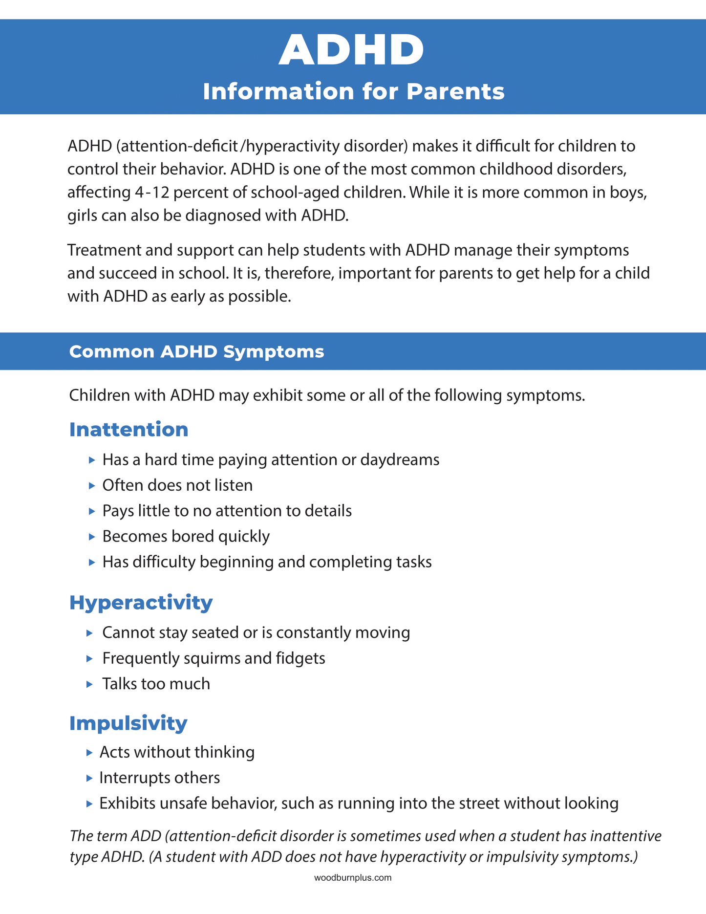 ADHD - Information for Parents