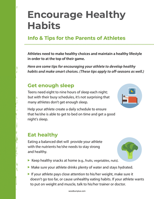 Encourage Healthy Habits - Info and Tips for Parents of Athletes