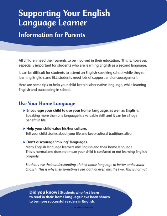 Supporting Your English Language Learner - Information for Parents