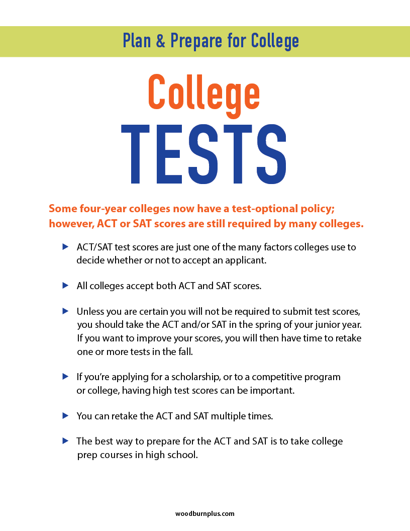 Plan and Prepare for College - College Tests