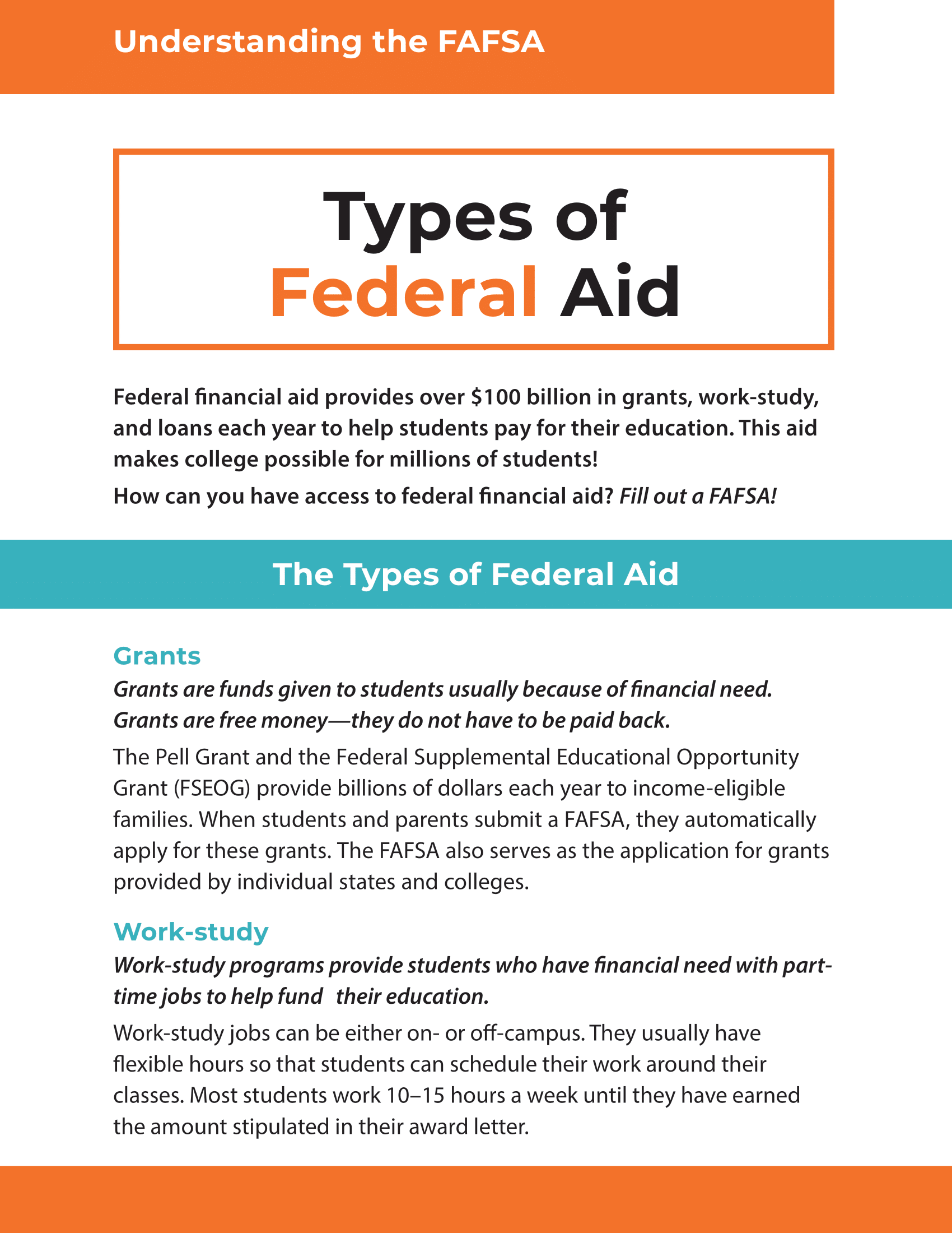 Types of Federal Aid – Woodburn Plus