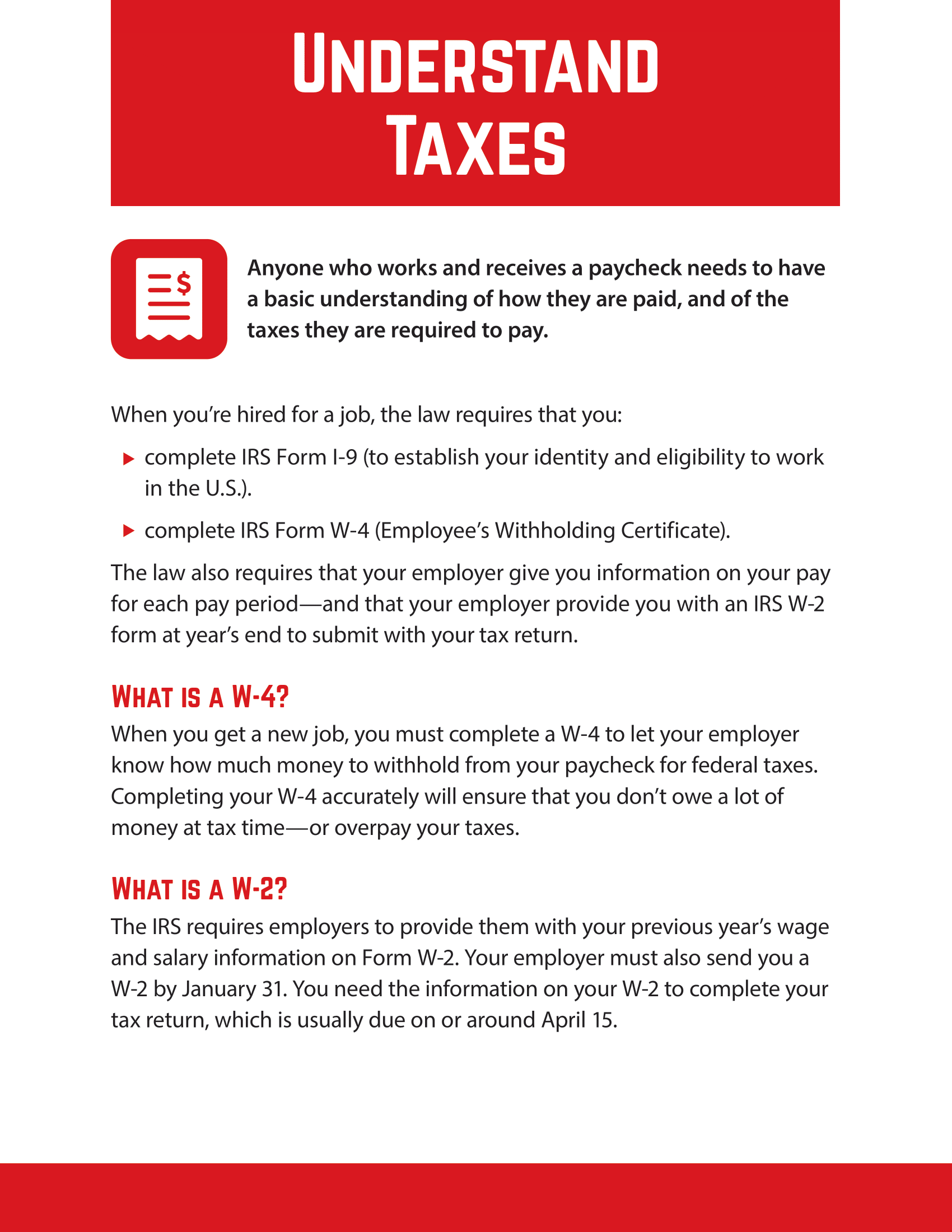 Understand Taxes