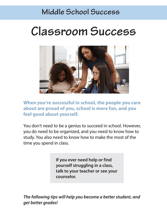 Middle School Success - Classroom Success