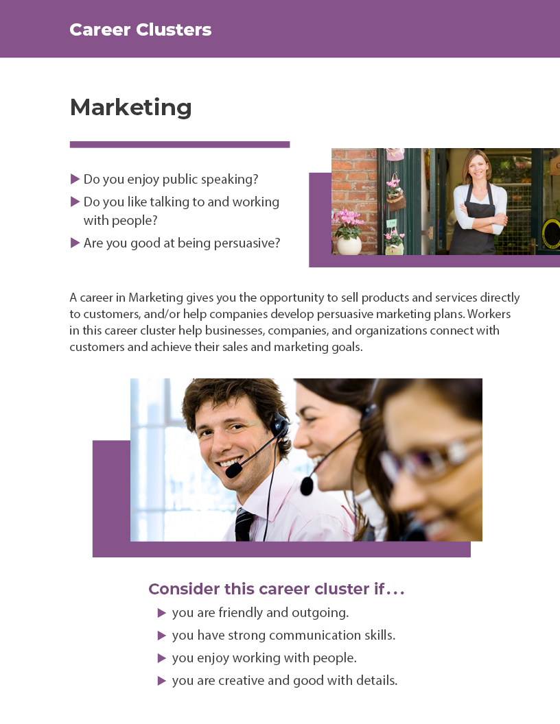 Career Clusters - Marketing