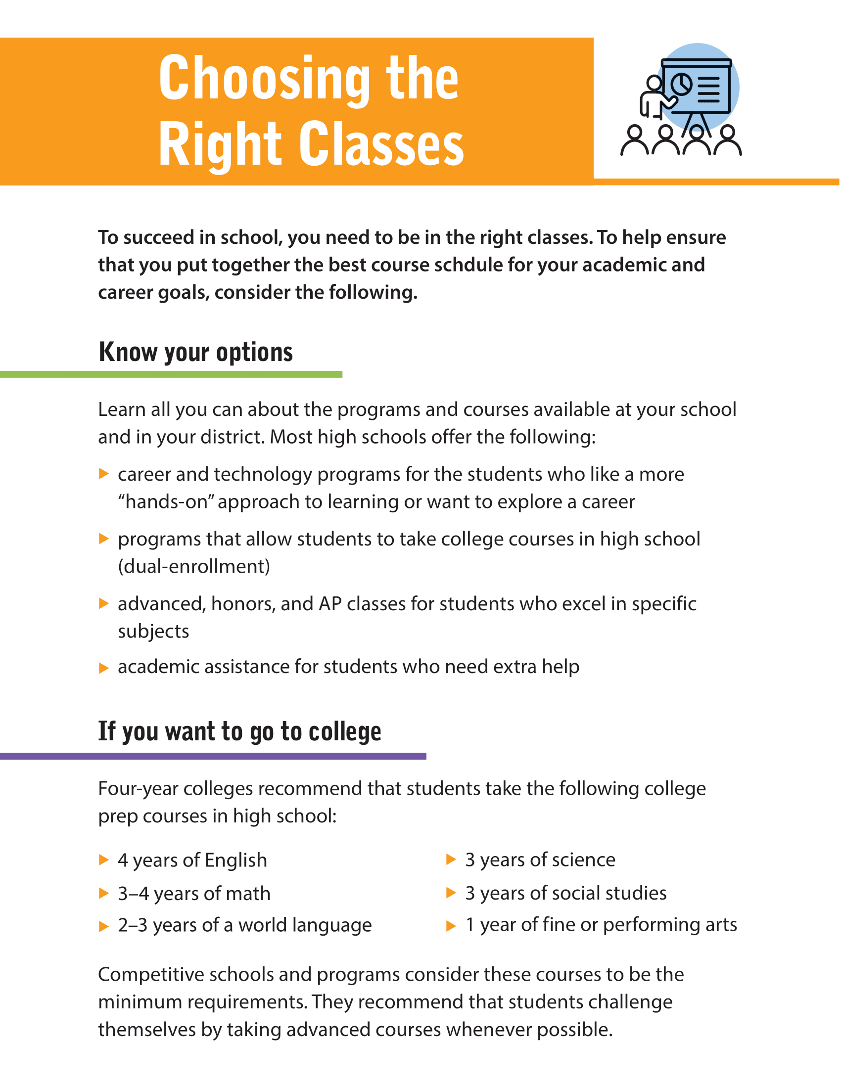 Choosing the Right Classes