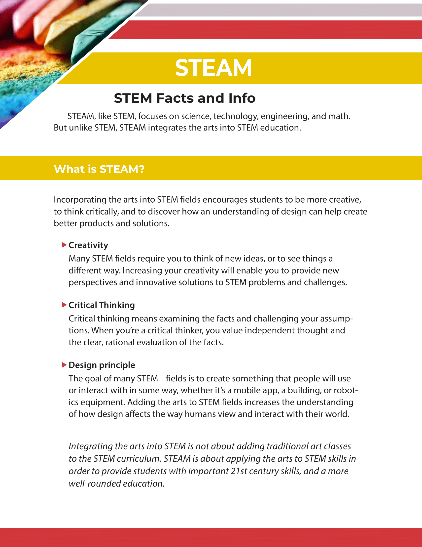 STEM Facts and Info - STEAM