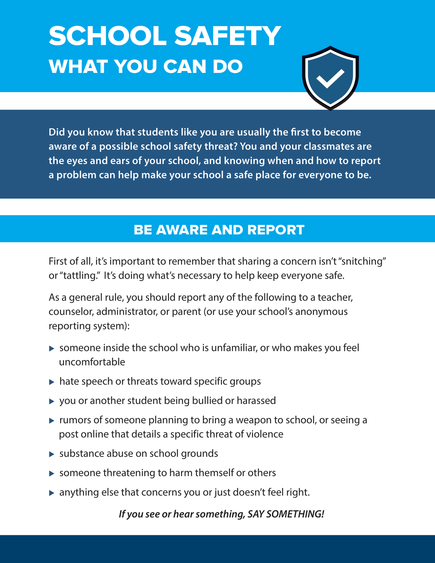 School Safety - What You Can Do