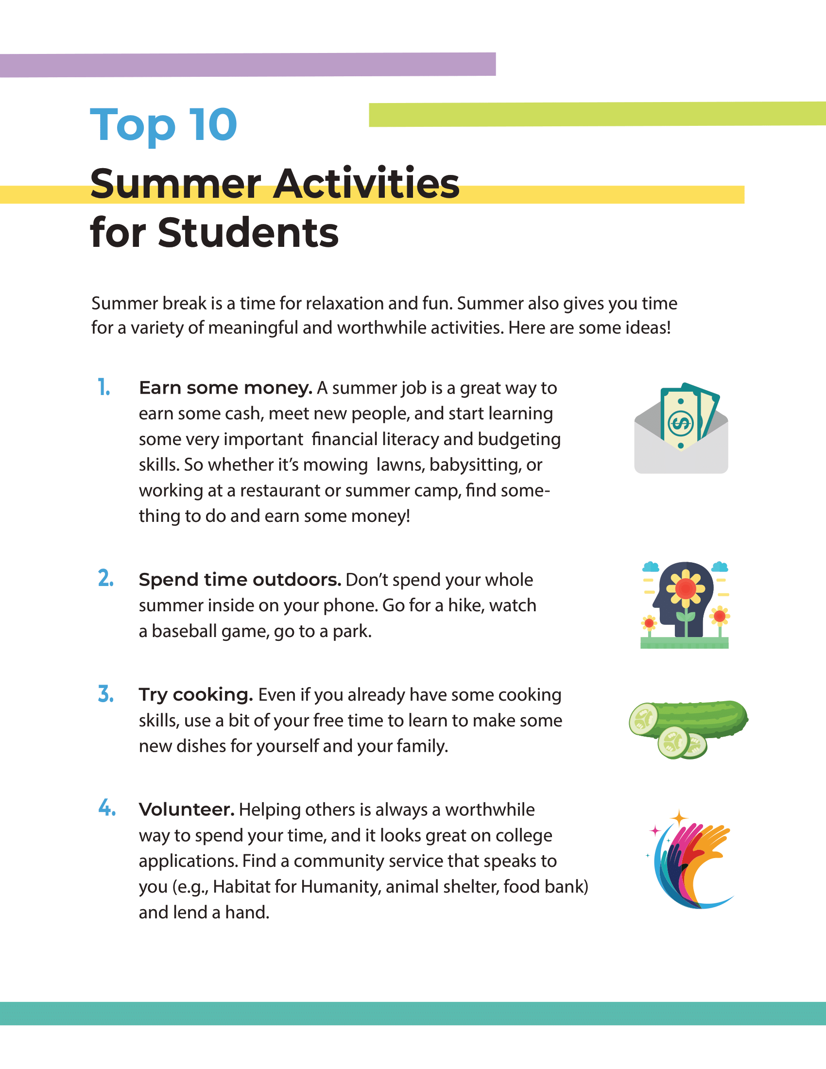 Top 10 Summer Activities for Students
