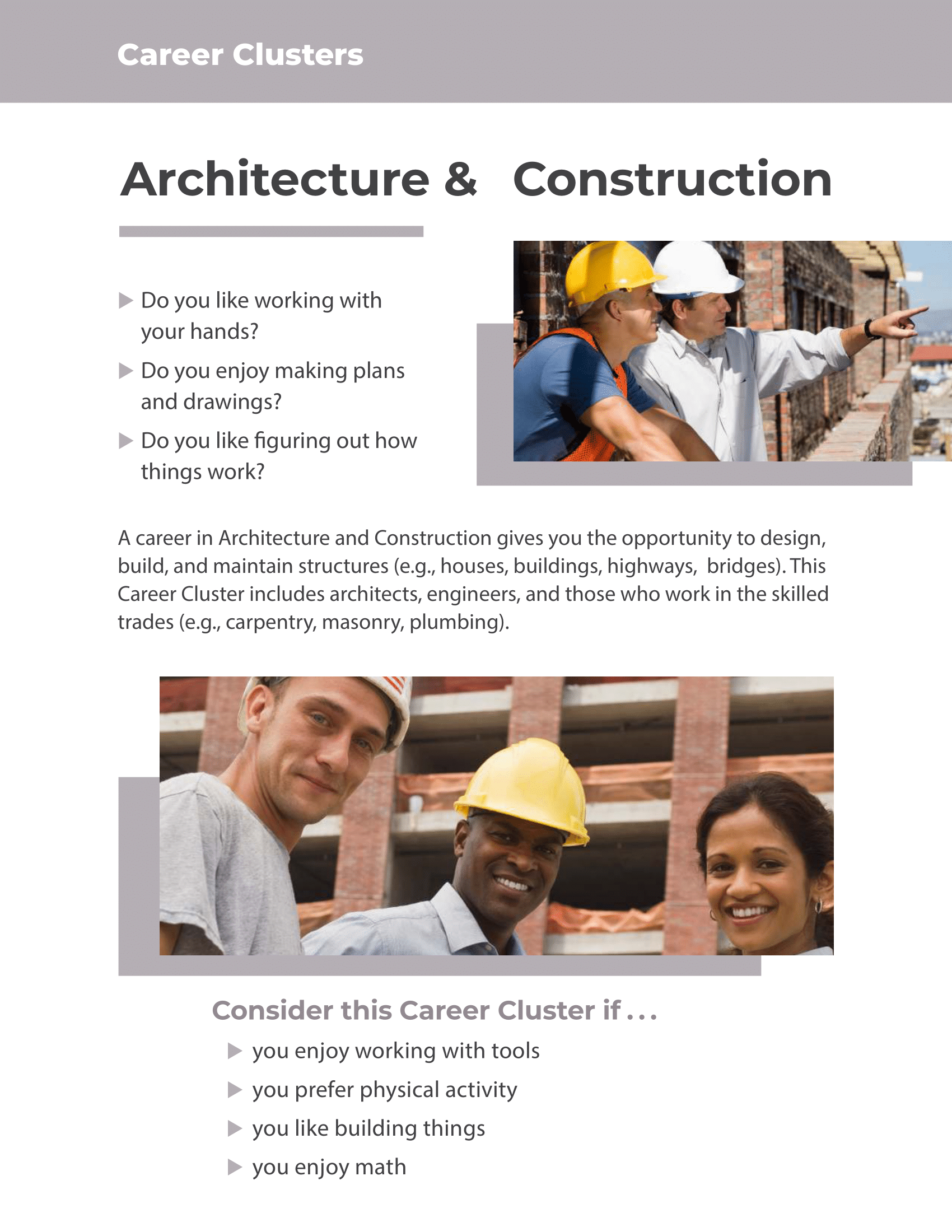 Career Clusters - Architecture and Construction