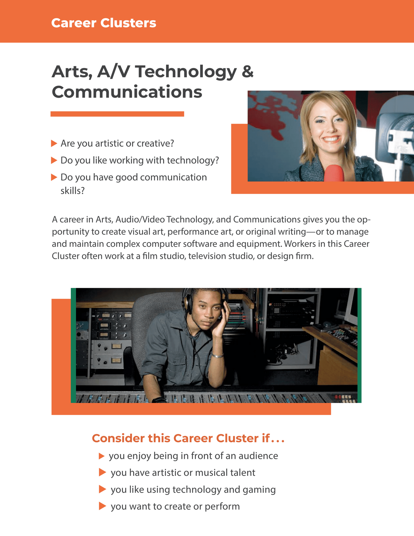 Career Clusters - Arts, AV Technology, and Communications