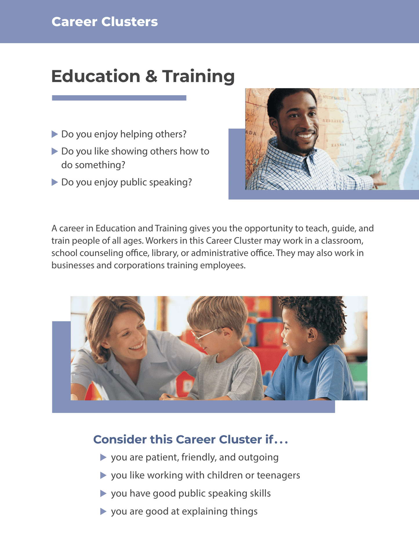 Career Clusters - Education and Training