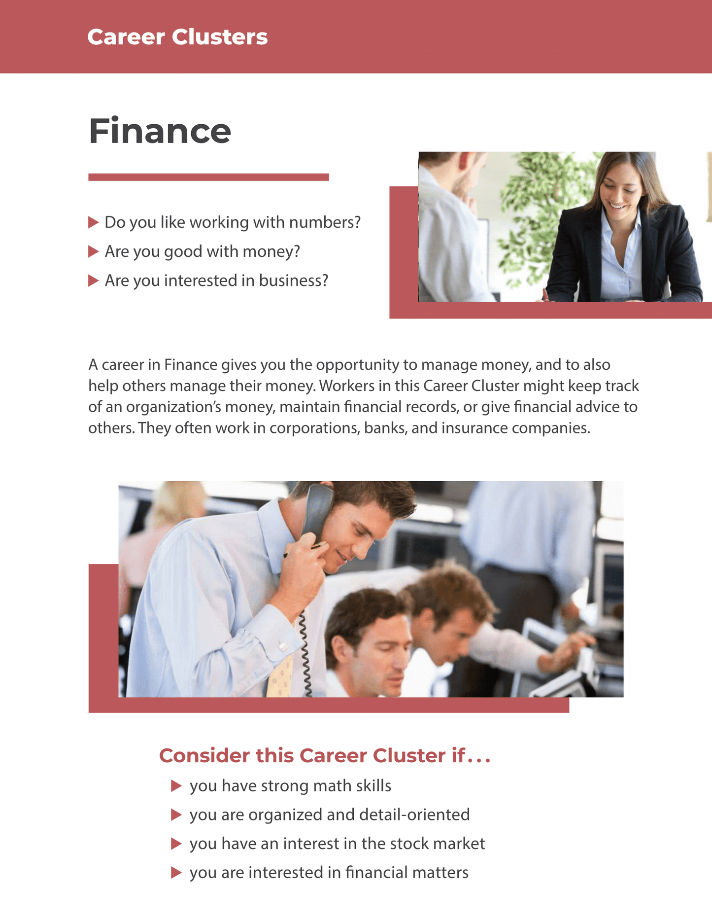 Career Clusters - Finance