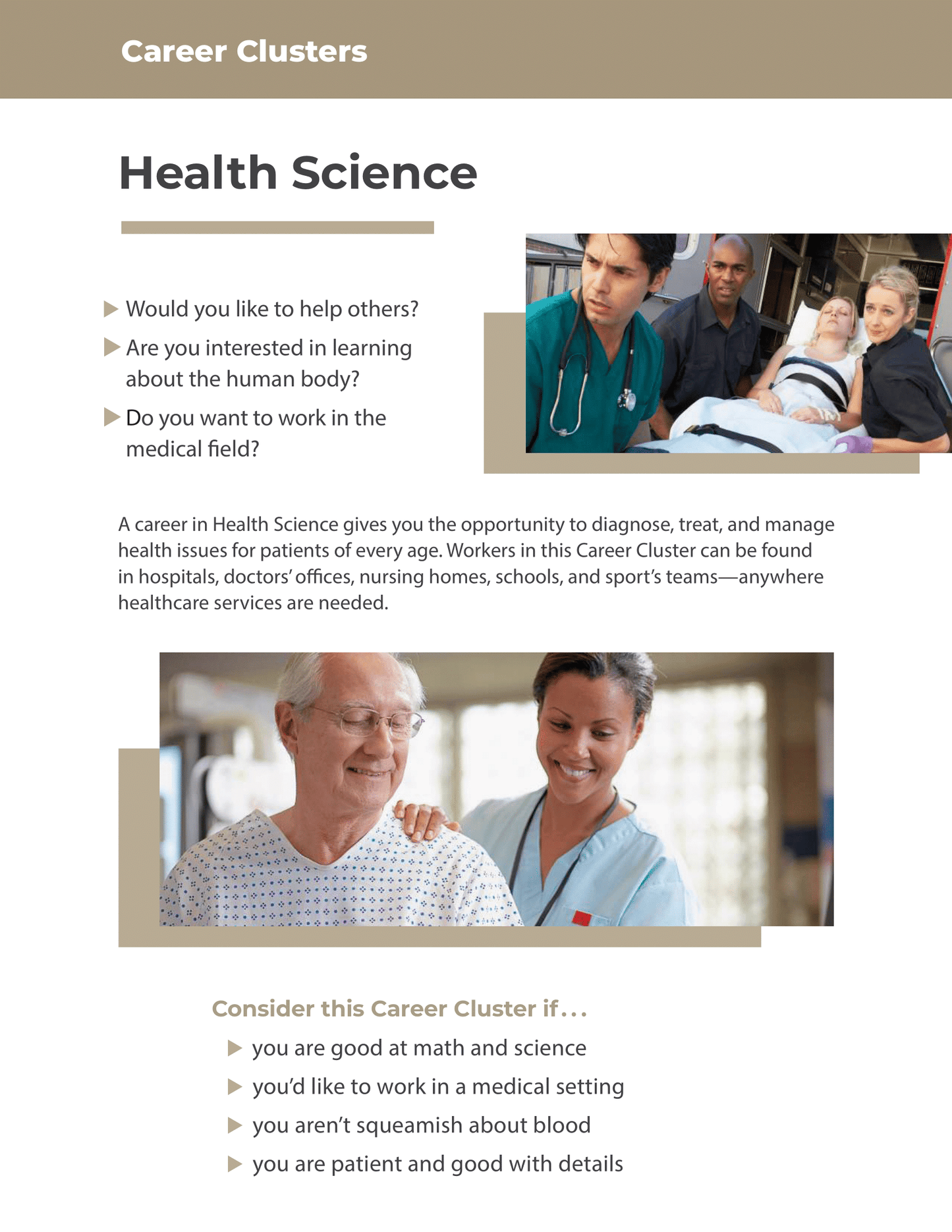 Career Clusters - Health Science