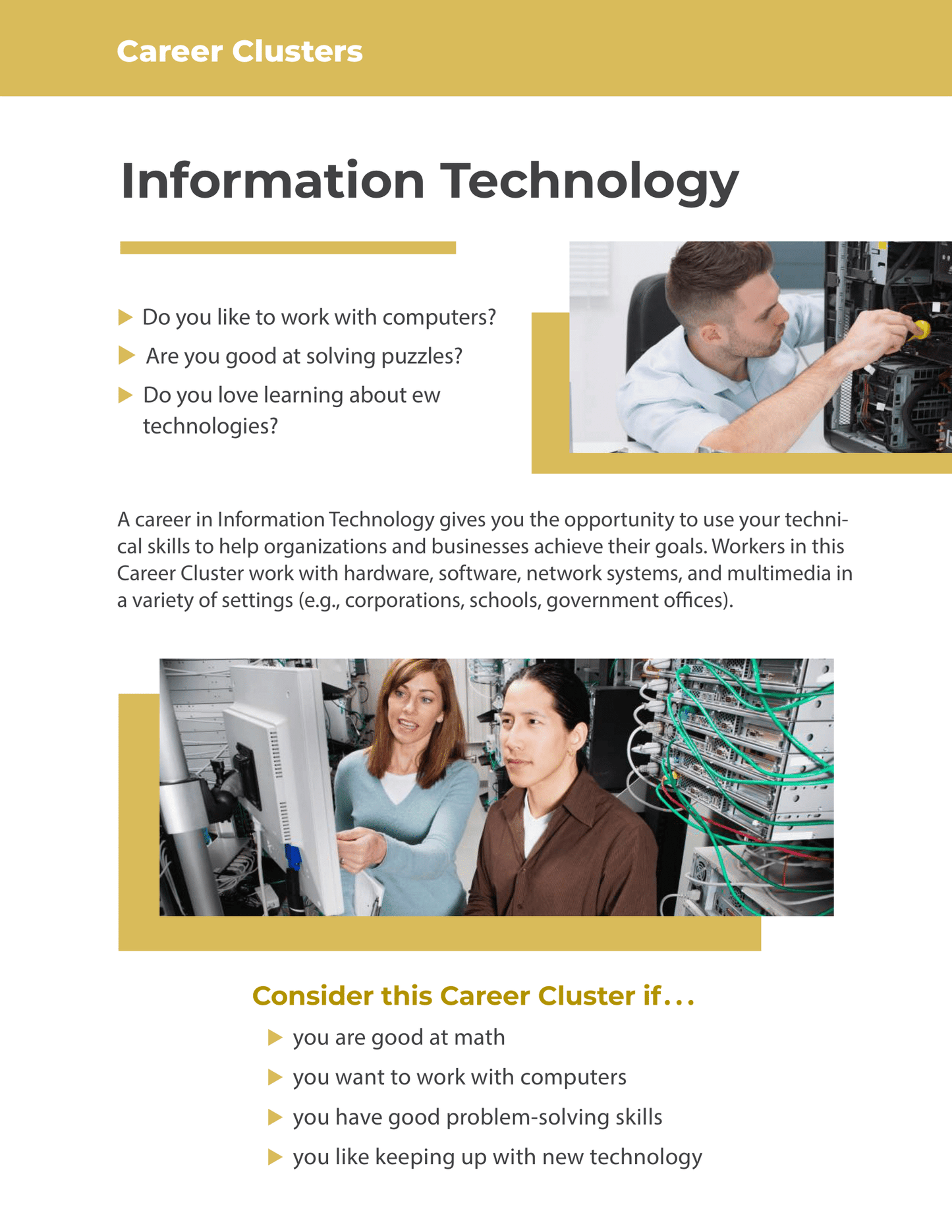 Career Clusters - Information Technology