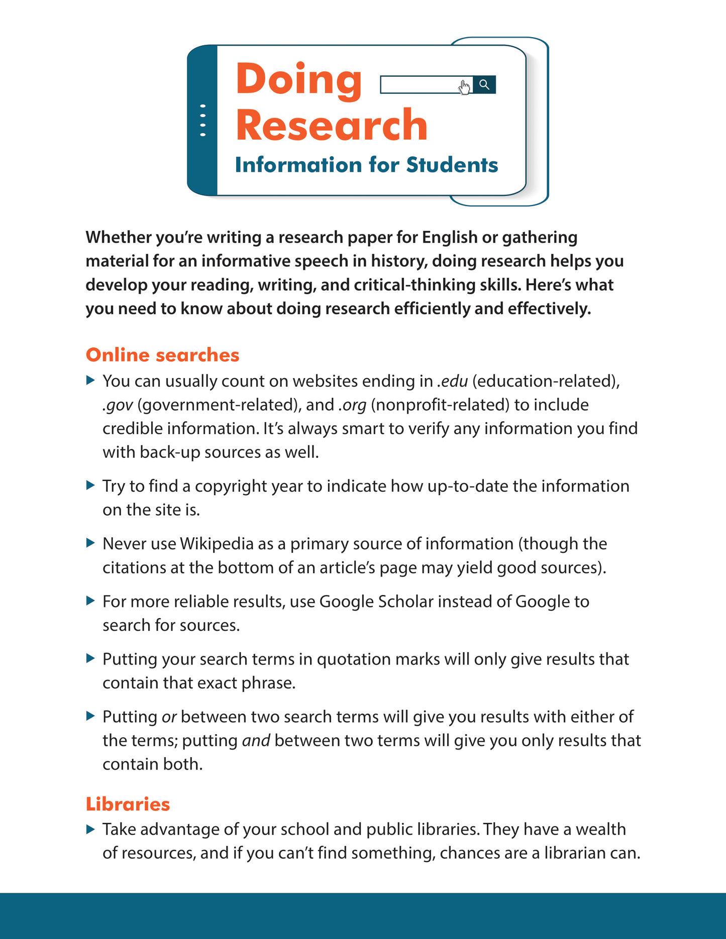Doing Research - Information for Students