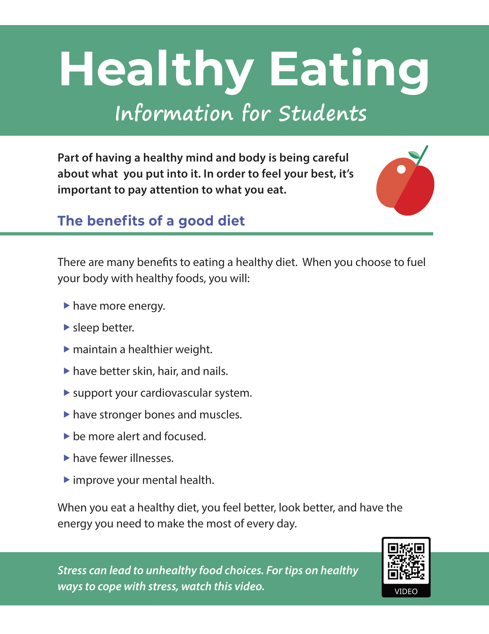 Healthy Eating - Information for Students